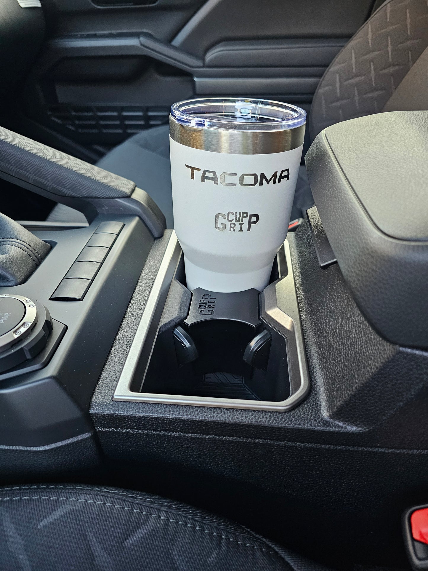 Cup Grip Tacoma - 2024 Tacoma front & back center console cup stabilizing inserts. Injection mold for precision fit and performance.